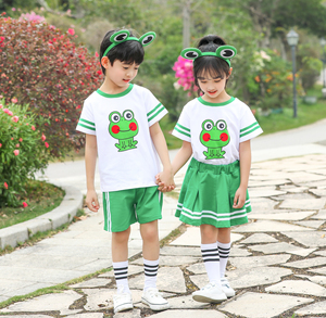 六一儿童节卡通表演服装夏季小青蛙衣服套装小学校园幼儿演出服潮
