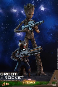 全新现货 HotToys HT 1/6 MMS476 复联3 树人格鲁特 火箭浣熊套装