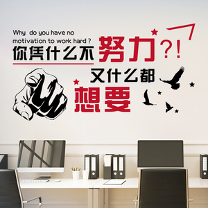 团队办公室励志标语墙贴企业文化墙面装饰布置自粘海报会议室墙纸