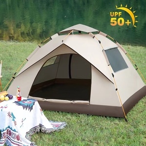 帐篷户外野餐速开露营便携式可折叠自动弹开黑胶防雨家庭露营装备