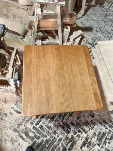日式全实木直拼板餐桌北欧白胚方桌DIY学习桌免漆橡胶木原木大板