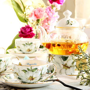 水果茶壶套装家用花茶杯茶具套装陶瓷蜡烛加热煮花草下午茶杯欧式