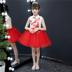六一儿童演出服中国风纱裙小学生舞蹈裙女童合唱服诗民族表演服装