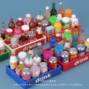 仿真迷你过家家超市瓶子饮料易拉罐牛奶果汁微缩食玩模型玩具货架