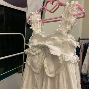 日系可爱法式蝴蝶结吊带连衣裙夏季森系甜美仙女小众设计礼服裙子
