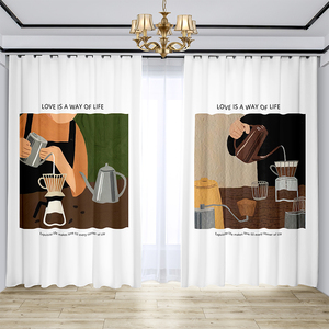 个性定制创意复古咖啡厅窗帘遮光ins风民宿餐厅奶茶店茶室隔断帘