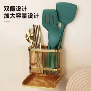 筷子筒筷子汤勺餐具收纳盒沥水筷笼家用厨房勺叉置架580 30元包邮