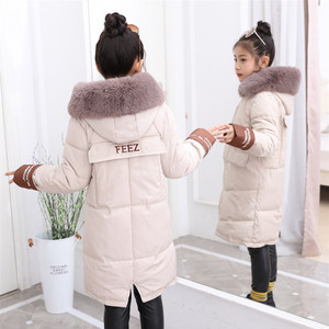 女童棉服2023新款洋气冬装韩版儿童中长款棉衣加厚中大童棉袄外套