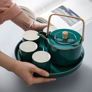 北欧客厅水杯套装家用杯子水具凉水壶茶杯下午茶陶瓷茶具茶杯套装