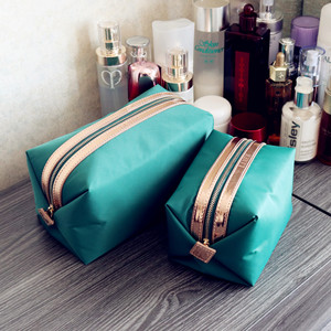 海蓝化妆包 LAMER典雅绿色简约手拿包 居家旅行便携收纳包
