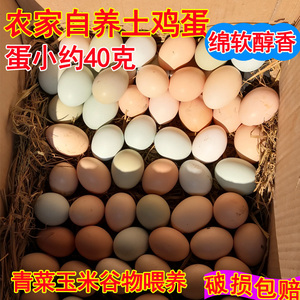 正宗土鸡蛋新鲜农村散养40枚整箱草鸡蛋笨鸡蛋乌绿壳蛋绿皮包邮谷