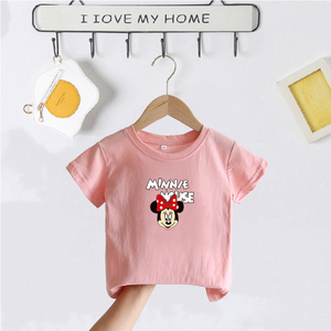 迪士尼女童短袖T恤纯棉2021新款儿童装米奇体恤宝宝半袖夏装米妮
