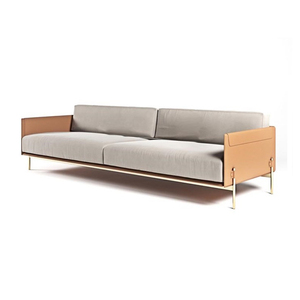新款北欧轻奢不锈钢底架乳胶沙发后现代极简小户型客厅三人位沙发