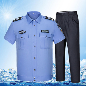 保安短袖衬衣男蓝色保安工作服夏装长袖新式物业套装治安夏装制服