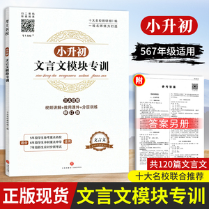 小升初文言文模块专训小学生五六年级走进名校文言文阅读与训练分层训练十大名校同步专项训练小学生经典书籍课内外小古文视频讲解