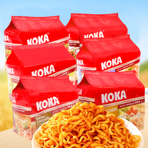 新加坡进口食品KOKA可口多口味快熟面5连包 方便面快熟泡面425g