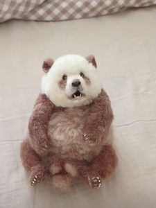 熊猫羊毛毡熊猫戳戳乐手工diy材料包小狗挂件熊猫小玩偶熊猫花花