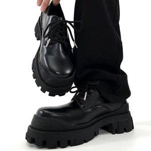巴黎厚底德比鞋男高级感黑色增高cleanfit皮鞋英伦通勤正装大头鞋