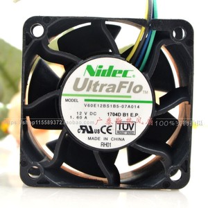 NIDEC 6038 12V 1.60A V60E12BS1B5-07A014散热风扇6CM服务器1.6A