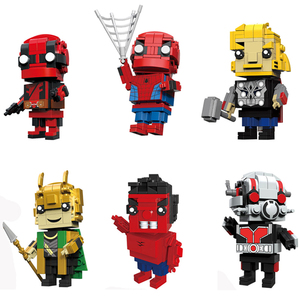 儿童益智超级英雄复仇者联盟蝠钢铁侠蜘蛛蝙儿童益智拼装积木玩具