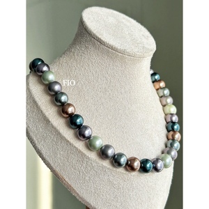 FIO 淡雅美术馆色系珍珠项链 10mm珍珠颈链奥地利玻璃珍珠42cm