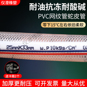 PVC网纹管pvc纤维增强软管蛇皮水管4分6分1寸耐油耐酸碱防爆 耐压
