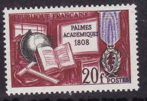法国1959年邮票1229法国一级教育勋章颁发150周年
