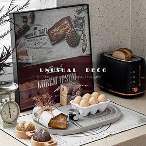 UNUSUAL DECO样板房间厨房装饰摆件食物道具仿真假面包咖啡机摆设