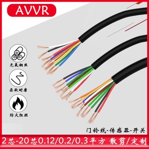 AVVR纯铜2芯3芯4芯5芯6芯7芯8芯0.12/0.2/0.3平方门铃控制信号线