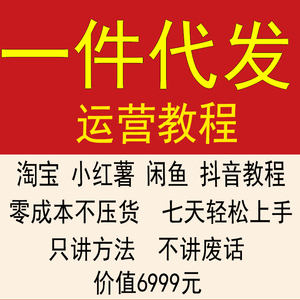 一件代发教程淘宝抖音闲鱼小红薯电商开店选品找货源全套运营教程