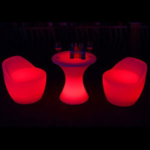 LED发光高脚桌酒店家具桌子KTV卡座散台咖啡厅凳子户外水吧椅子