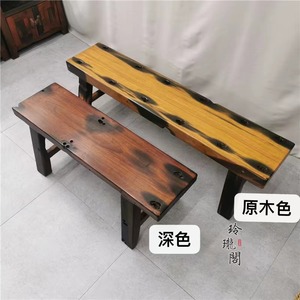 老船木长条凳板凳实木老式长条椅仿古原木餐桌小长凳子户外换鞋凳