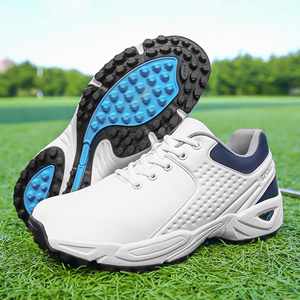 防滑防水舒适无钉高尔夫球鞋皮面透气男款打高尔夫装备高尔夫鞋子