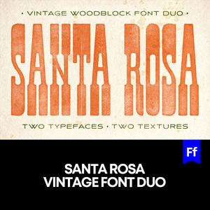 Santa Rosa 复古木刻风格粗糙衬线英文字体logo标识排版版式字体