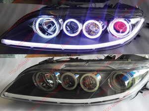 马自达6大灯总成 LED日行灯天使眼 马六双光透镜改装专用氙气大灯