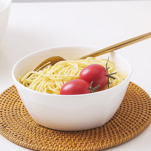 景德镇骨瓷纯白餐具方形韩式碗菜碗米饭小碗面碗吃饭碗家用陶瓷碗