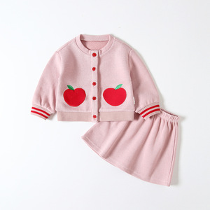 女童套装春装新款韩版洋气时髦女宝宝外套裙子婴儿衣服两件套春秋