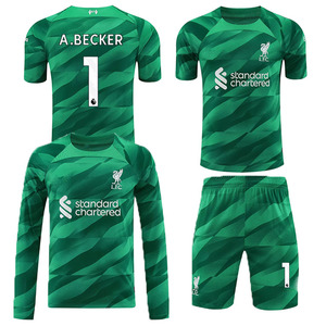 23-24利物浦门将服绿色球衣长袖1号阿利松守门员短袖足球服套装