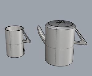 文创产品大山元素茶杯茶壶犀牛rhino/C4D/3Dmax/maya犀牛模型