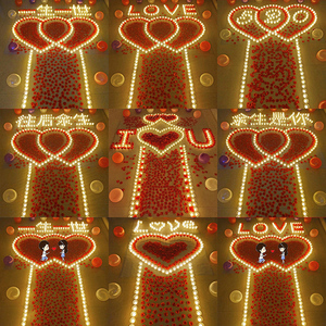 LED电子蜡烛灯浪漫求婚装饰生日求爱心形520创意表白场景布置字母