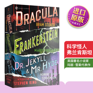 科学怪人 弗兰肯斯坦 吸血鬼伯爵德古拉 化身博士 英文原版 Frankenstein Dracula Dr Jekyll and Mr Hyde 科幻小说 进口英语书籍