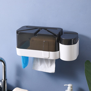 卫生间纸巾盒厕所置物架免打孔厕纸挂盒卷纸抽纸盒宿舍多功能收纳