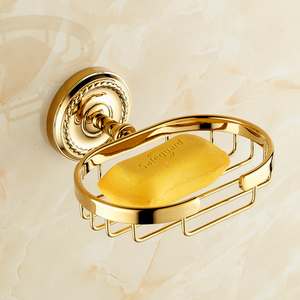 欧式全铜香皂篮实心四方皂网金色皂网肥皂盒香皂架浴室创意香皂架