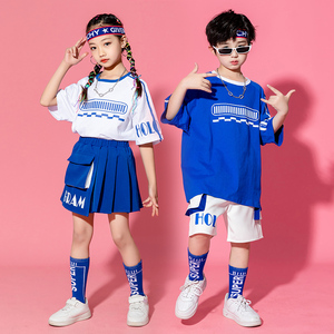 六一儿童演出服男童夏季运动服套装女童街舞服幼儿园啦啦队表演服