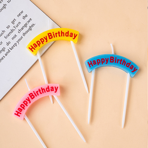 韩国ins风复古蛋糕可爱生日happy birthday拱形字母蜡烛装饰插件