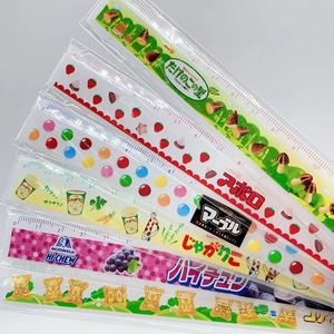日本skamoto明治零食图案系列限定款塑料直尺定规17cm学生直尺