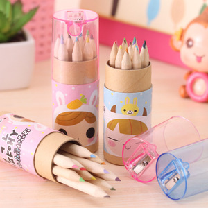 幼儿园韩国文具可爱星座女孩12色彩铅笔带卷笔刀绘画涂色笔彩色笔