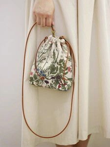 新中式国风原创设计植物印花收纳包清新布包斜挎小包便携化妆包