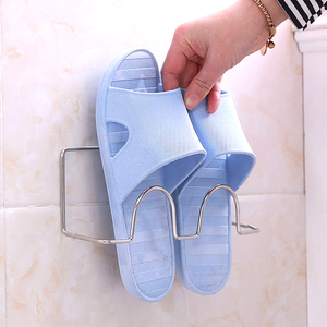浴室拖鞋架壁挂厕所卫生间门后不锈钢壁挂式免打孔简易拖鞋收纳