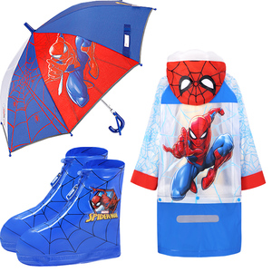 蜘蛛侠儿童雨衣学生小男孩雨披套装防水全身幼儿园宝宝上学衣加厚